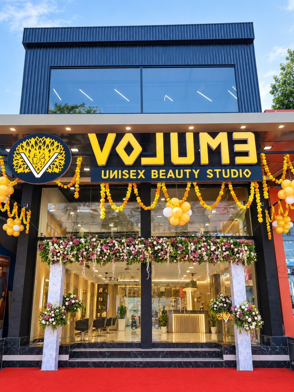 Volume Unisex Beauty Studio shopfront in Thekkenada, Vaikom